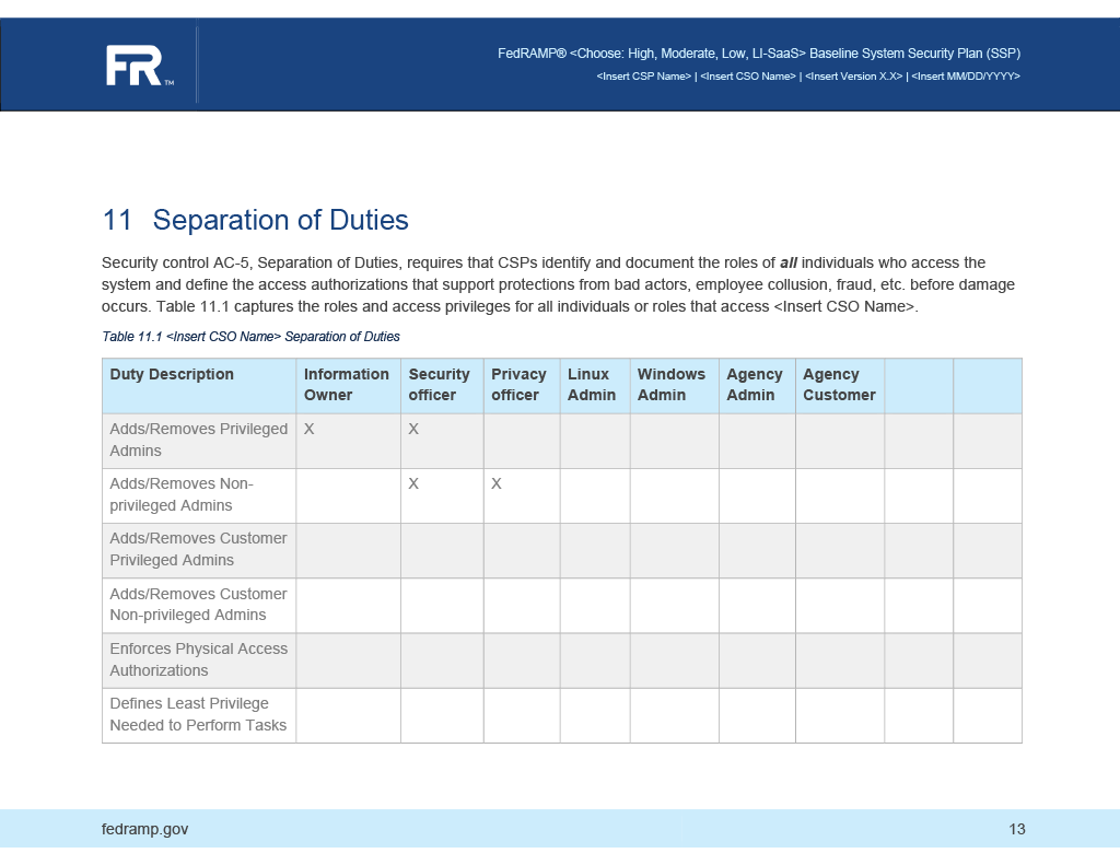 system security plan separation of duties page image